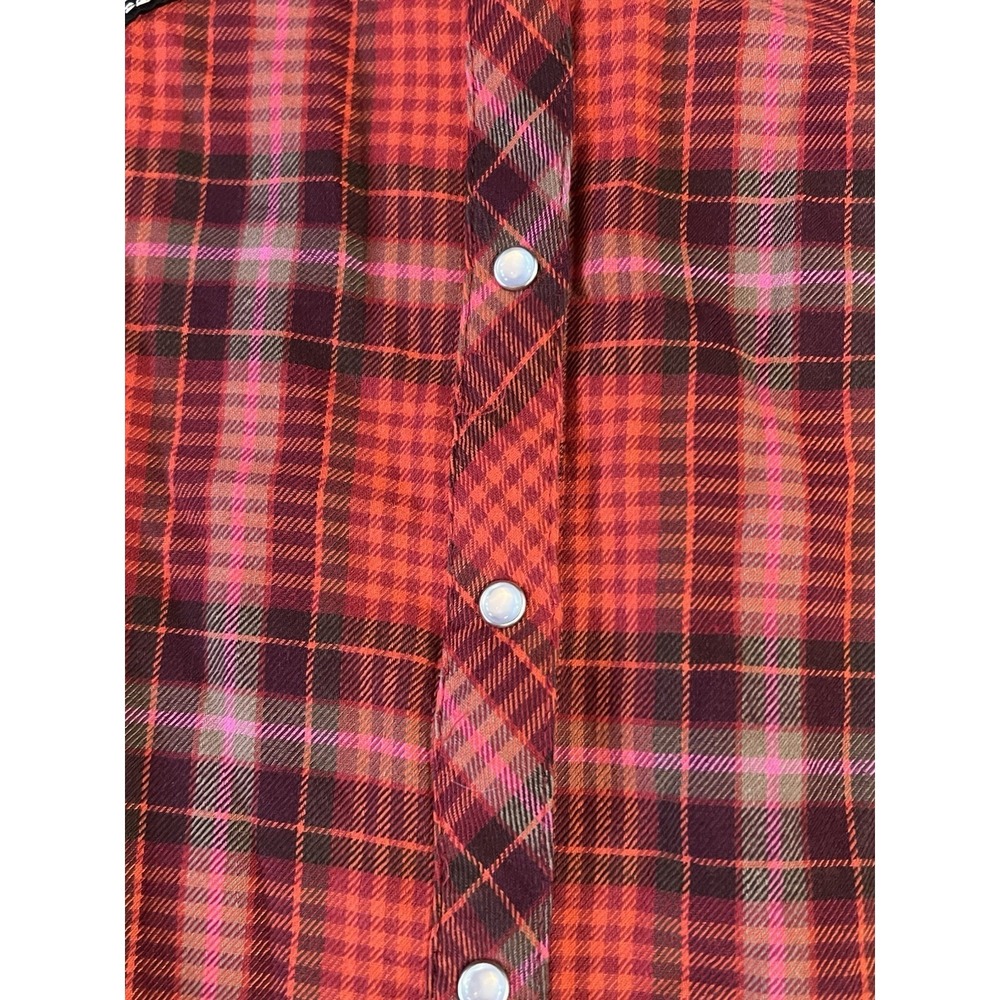 Johnny Was Workshop Red Esme Button Down Long Sleeve Shirt Large Embroidery - Picture 2 of 6